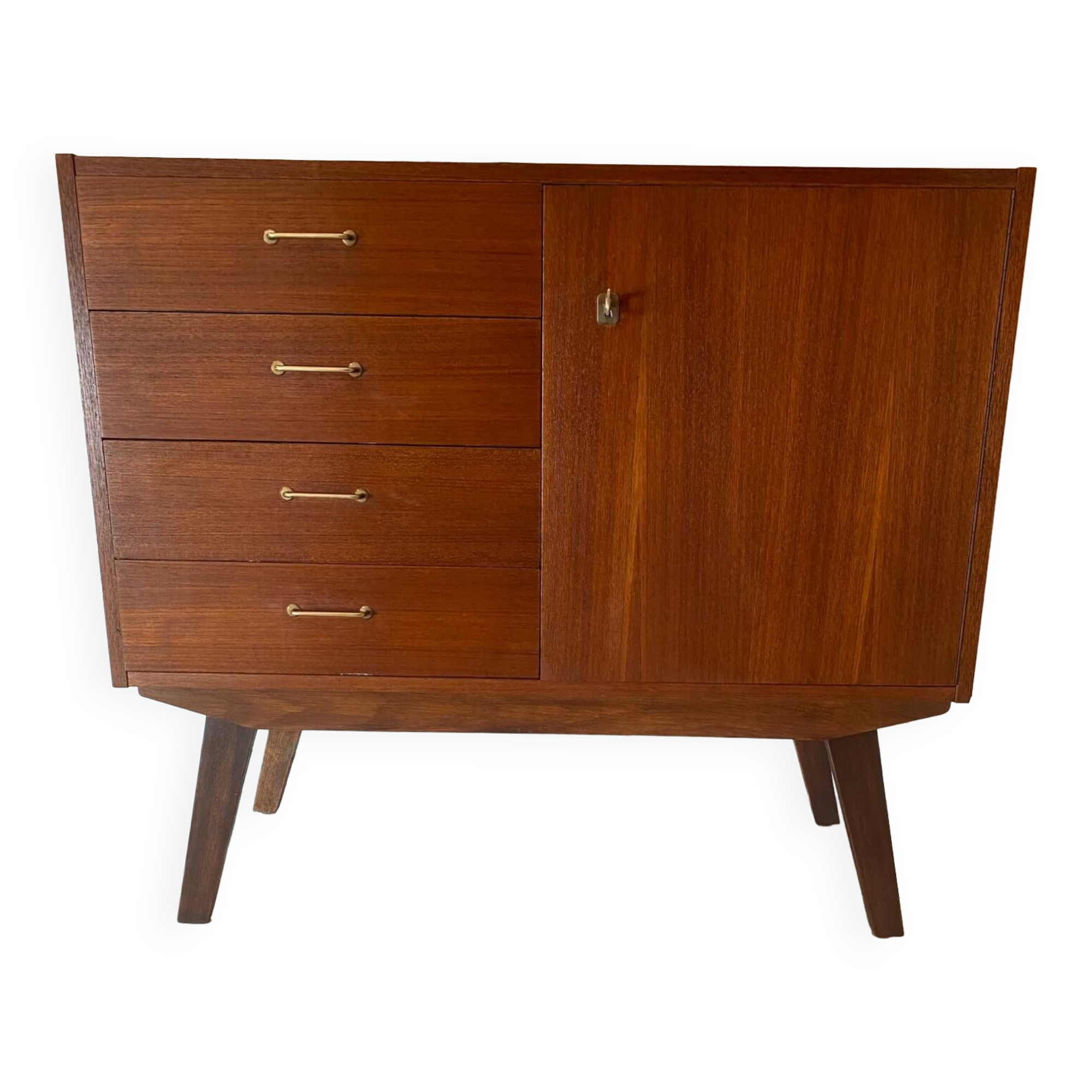 Vintage chest of drawers with compass feet