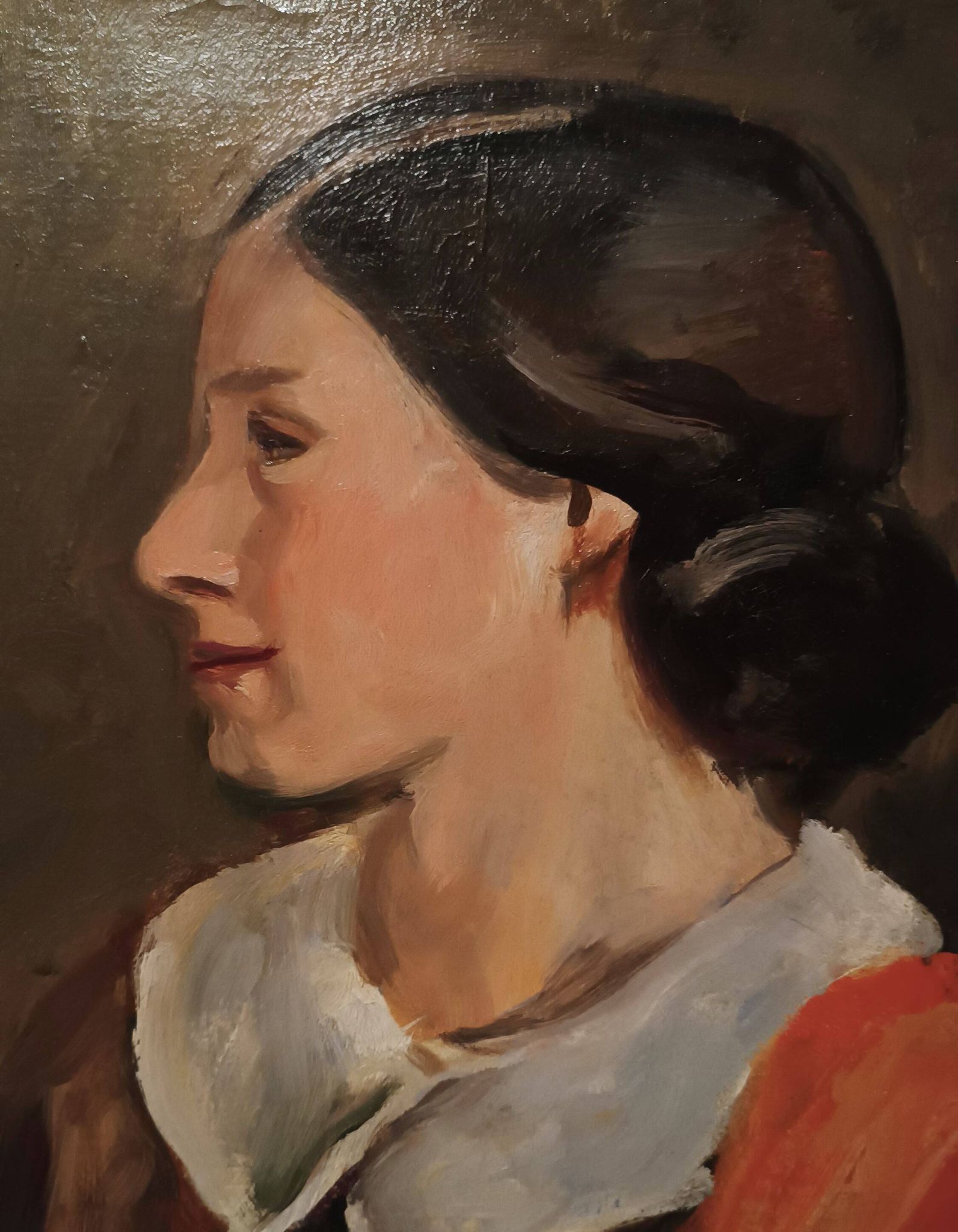 Tableau antique portrait féminin huile sur toile ennio pozzi (1893-1972)