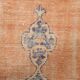 Orange & navy blue turkish vintage rug
