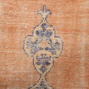 Orange & navy blue turkish vintage rug