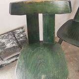 Set of 10 wooden bistro chairs