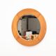 Round pine mirror by Glasmaster Markaryd, Sweden, 1970's