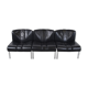 Vintage leather and chrome eurochair lounge chairs by Girsberger, 1970s