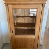 Biedermeier display case in soft wood