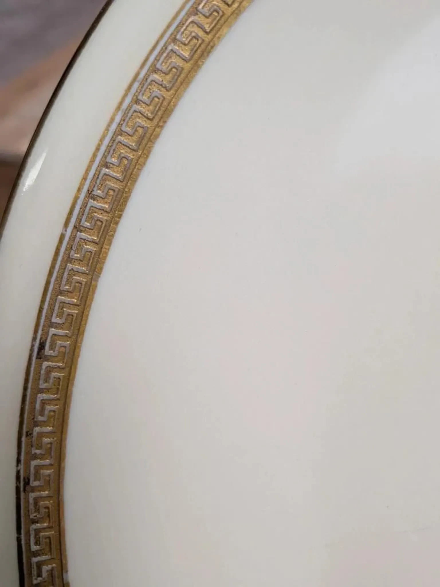 Set of 2 antique Limoges porcelain plates – Golden friezes