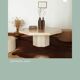Coffee table in travertine marble Rochebobois vintage 80s