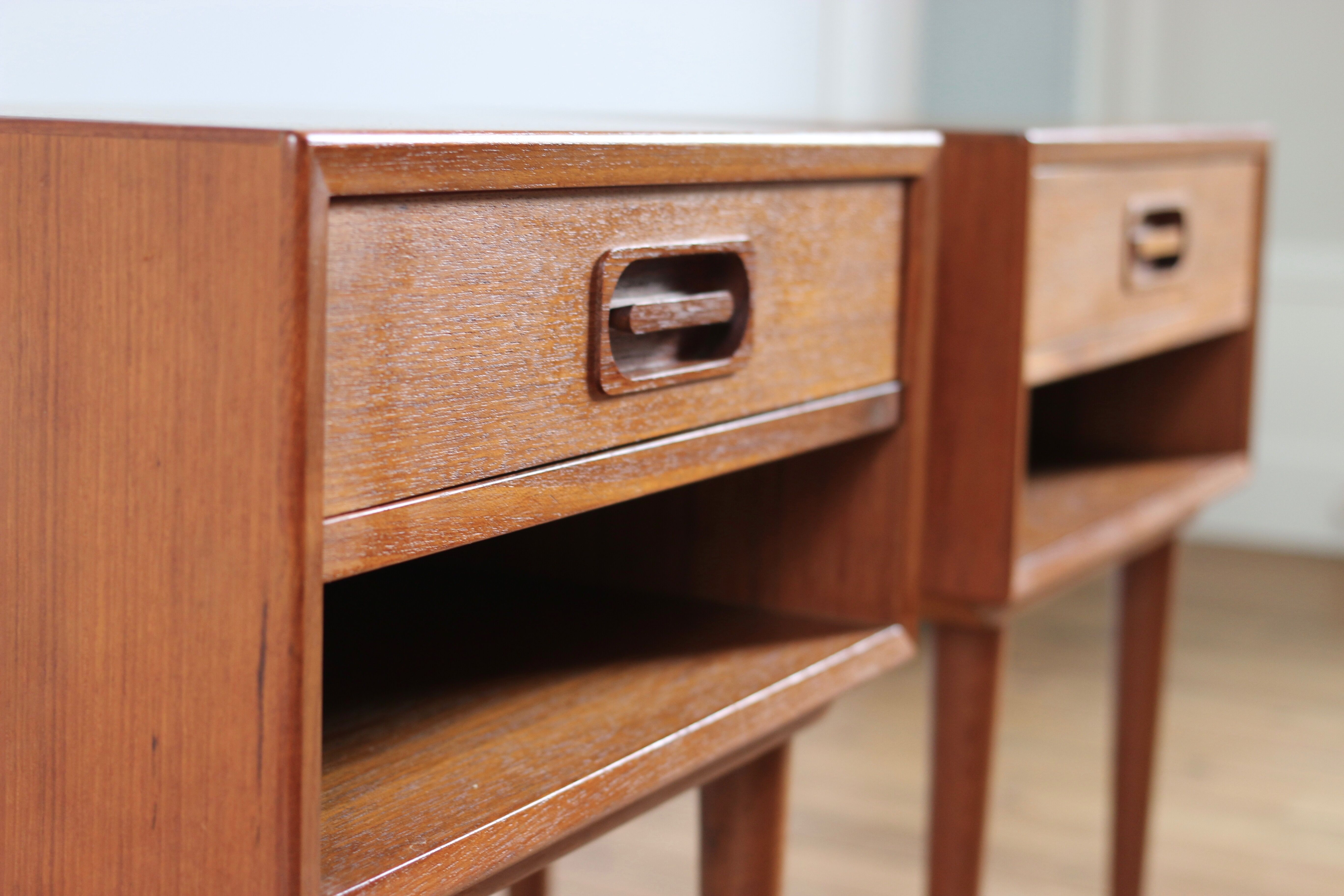 Scandinavian teak bedside pair Johannes Andersen