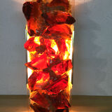 Glass and brass wall sconce, 1970