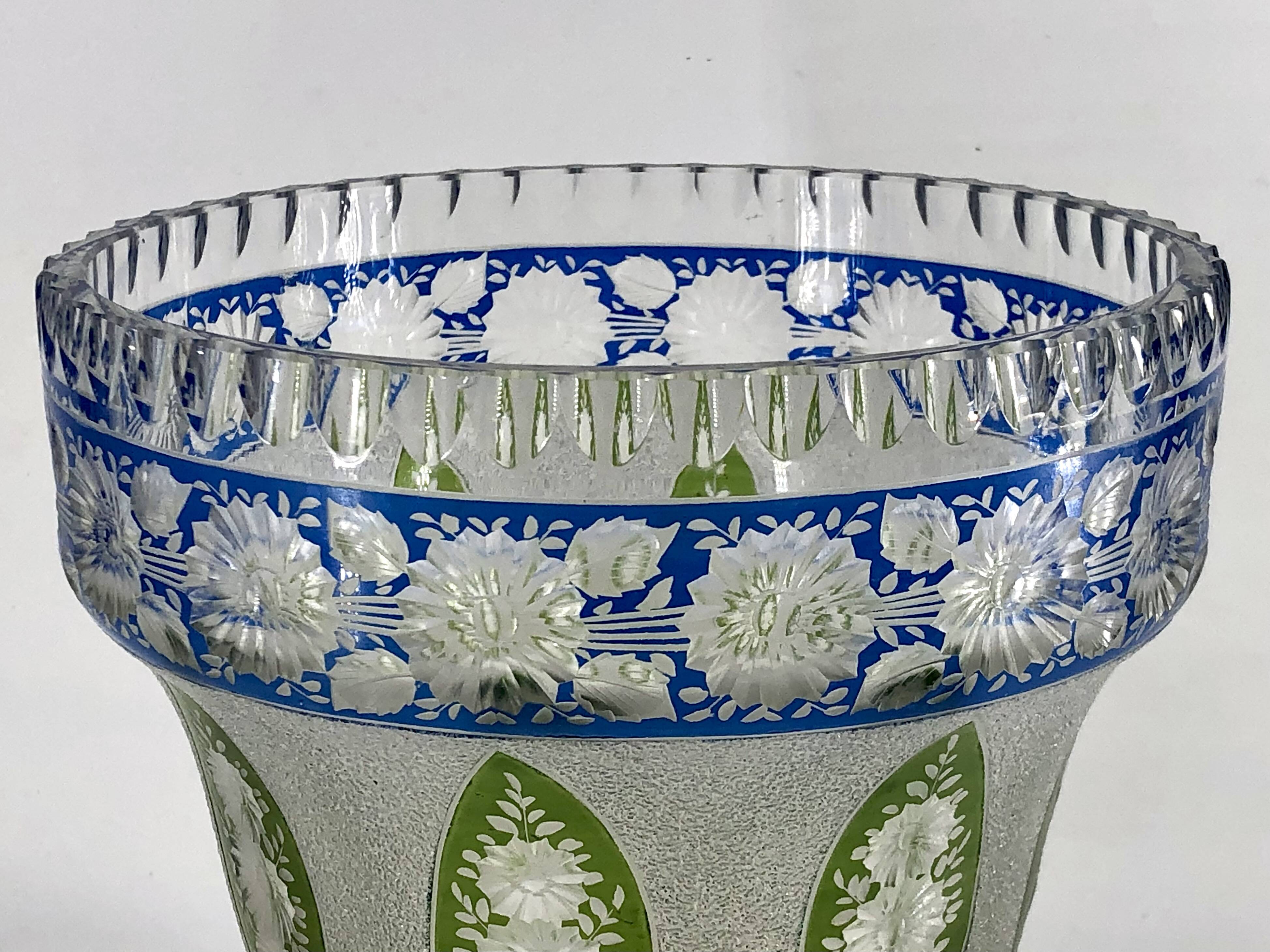 Bohemian Crystal Vase, Late 19th Century