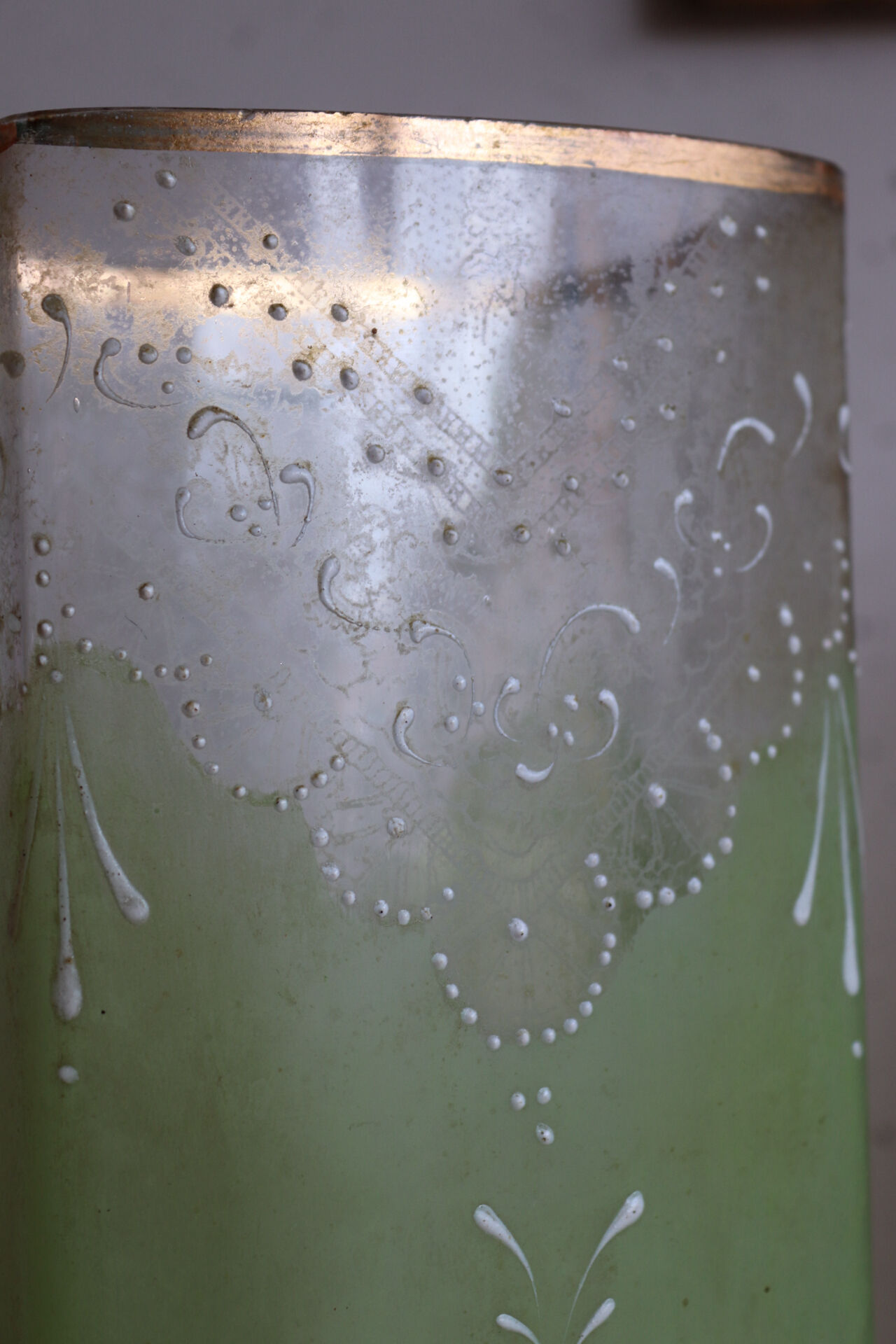 Paire de vases anciens en verre fin XIXe art nouveau