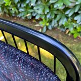 Set of four black highback dining chairs,  1970s