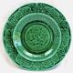 Footed compote with shaded enamels Sarreguemines majolica