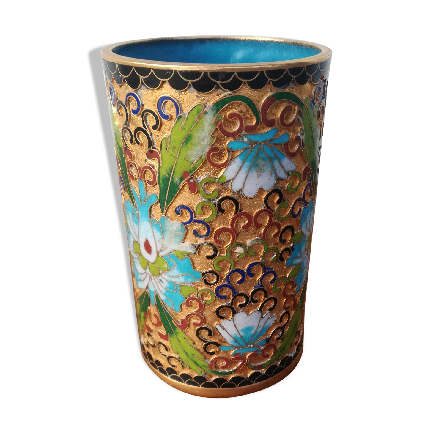 Pot à pinceau cloisonné