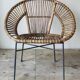 Paire de fauteuils en rotin, années 60