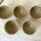 lot de 5 petits bols en céramique / grès émaillé / poterie artisanale années 70
