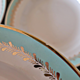 Lunéville Pierrefonds deep plates, gilding and golden foliage