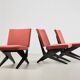 Set of 3 Scissor Easy Chairs Model FB18 by Architect Jan van Grunsven for Pastoe Netherlands 1955