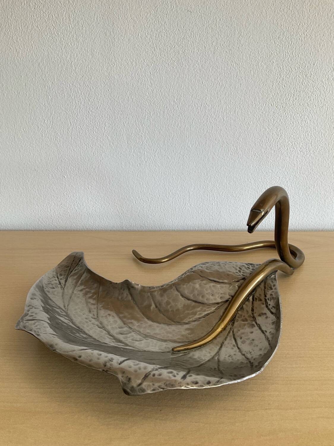 Art Nouveau brass and silver-plated metal pocket emptier