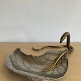Art Nouveau brass and silver-plated metal pocket emptier