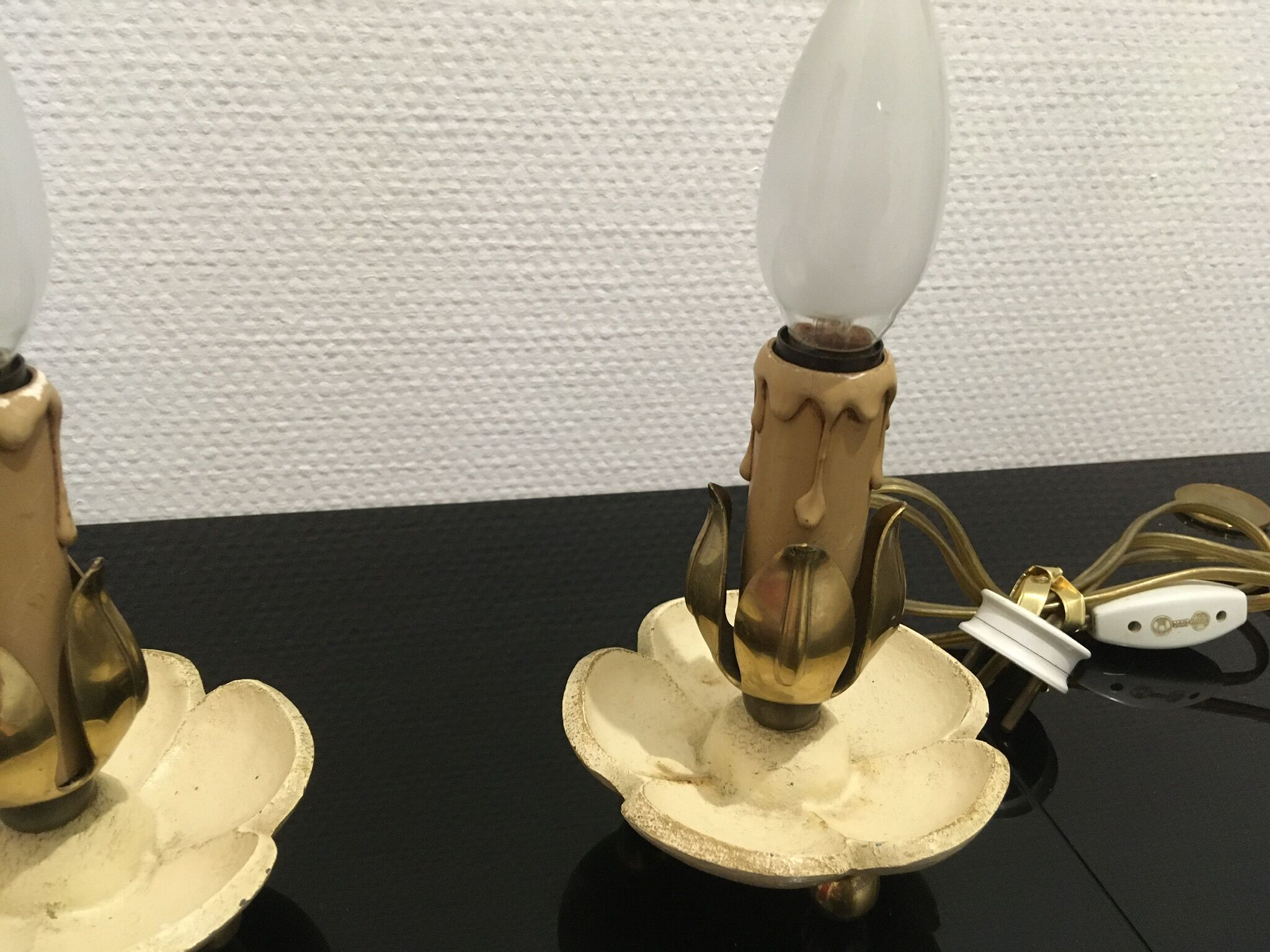 Paire de lampes de chevet 1950