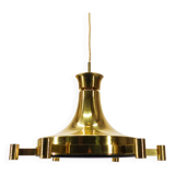 Scandinavian pendant lamp in gilded brass Carl Fagerhult Sweden 1970