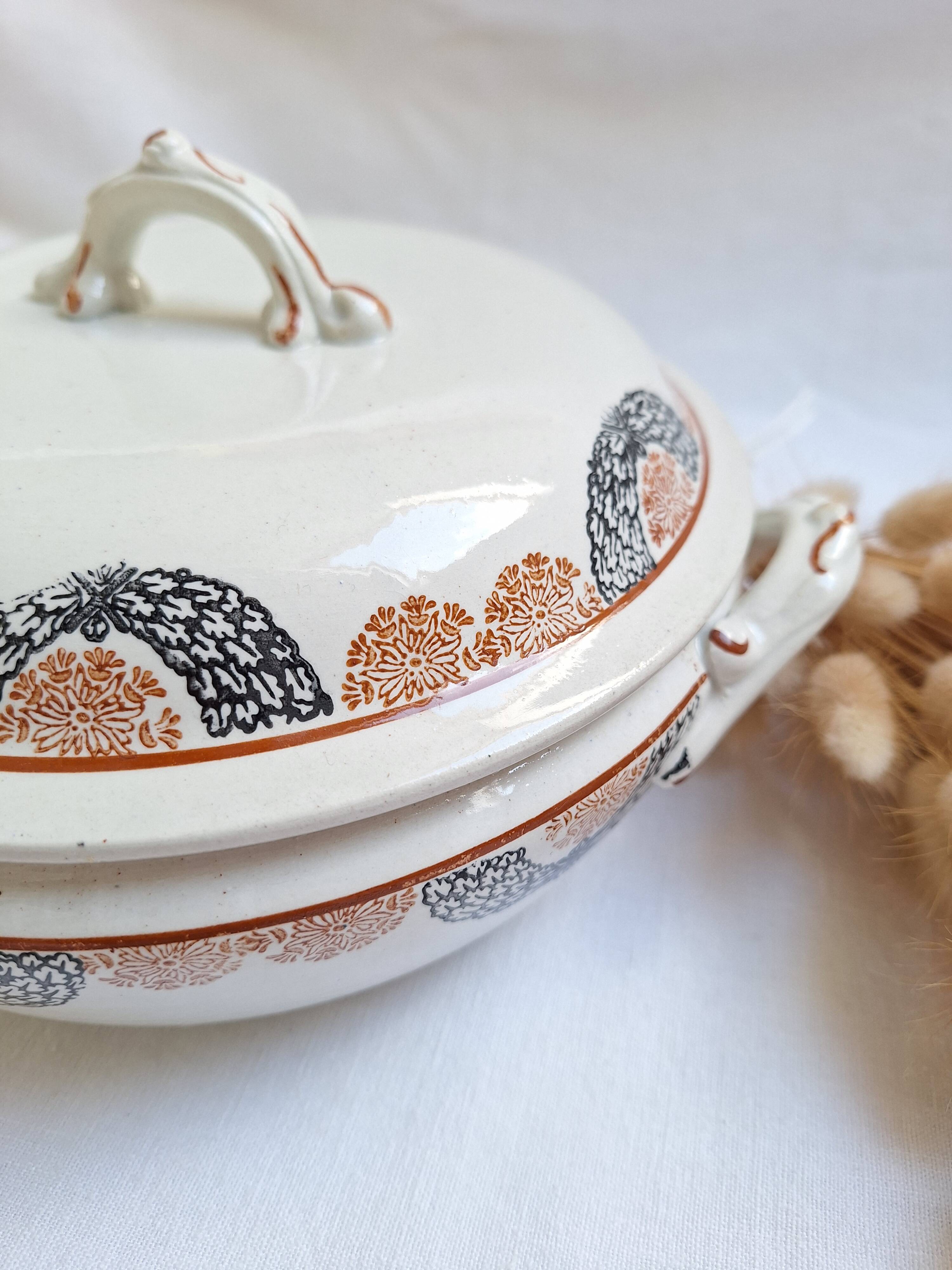 HBCM Pauline model orange and black soup tureen