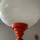 Space Age pendant light in opaline and wood