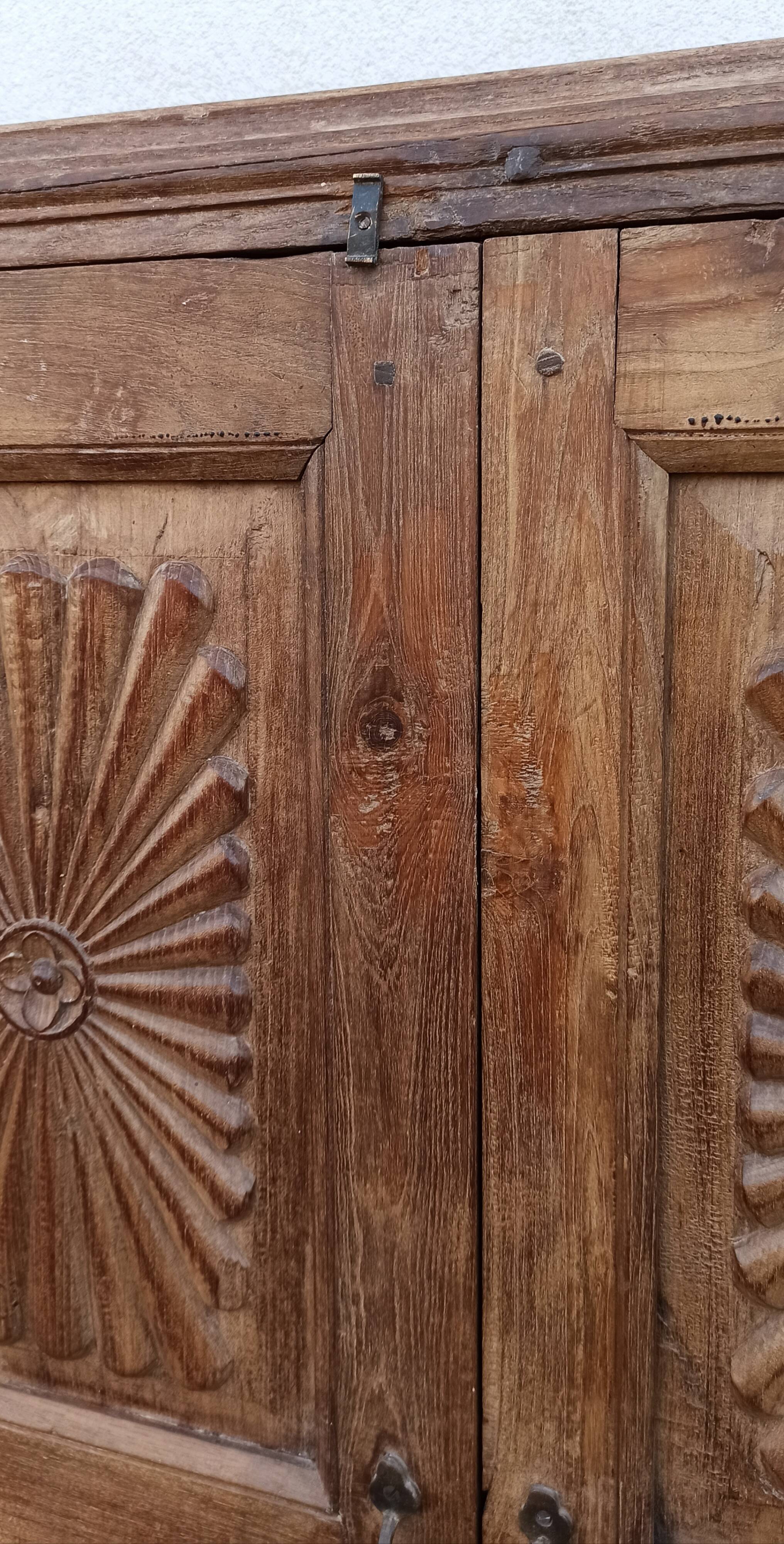 Old built-in wooden wardrobe