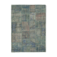 Hand-knotted oriental vintage 176 cm x 244 cm blue patchwork carpet