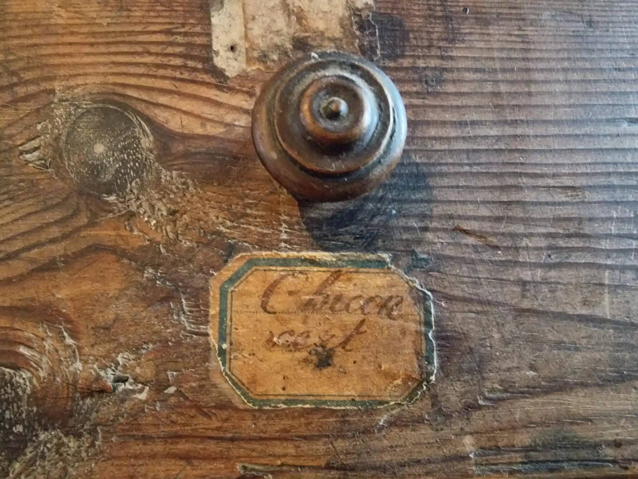 Antique pine drawer cabinet with 50 drawers, apothecary or hardware, 19th century