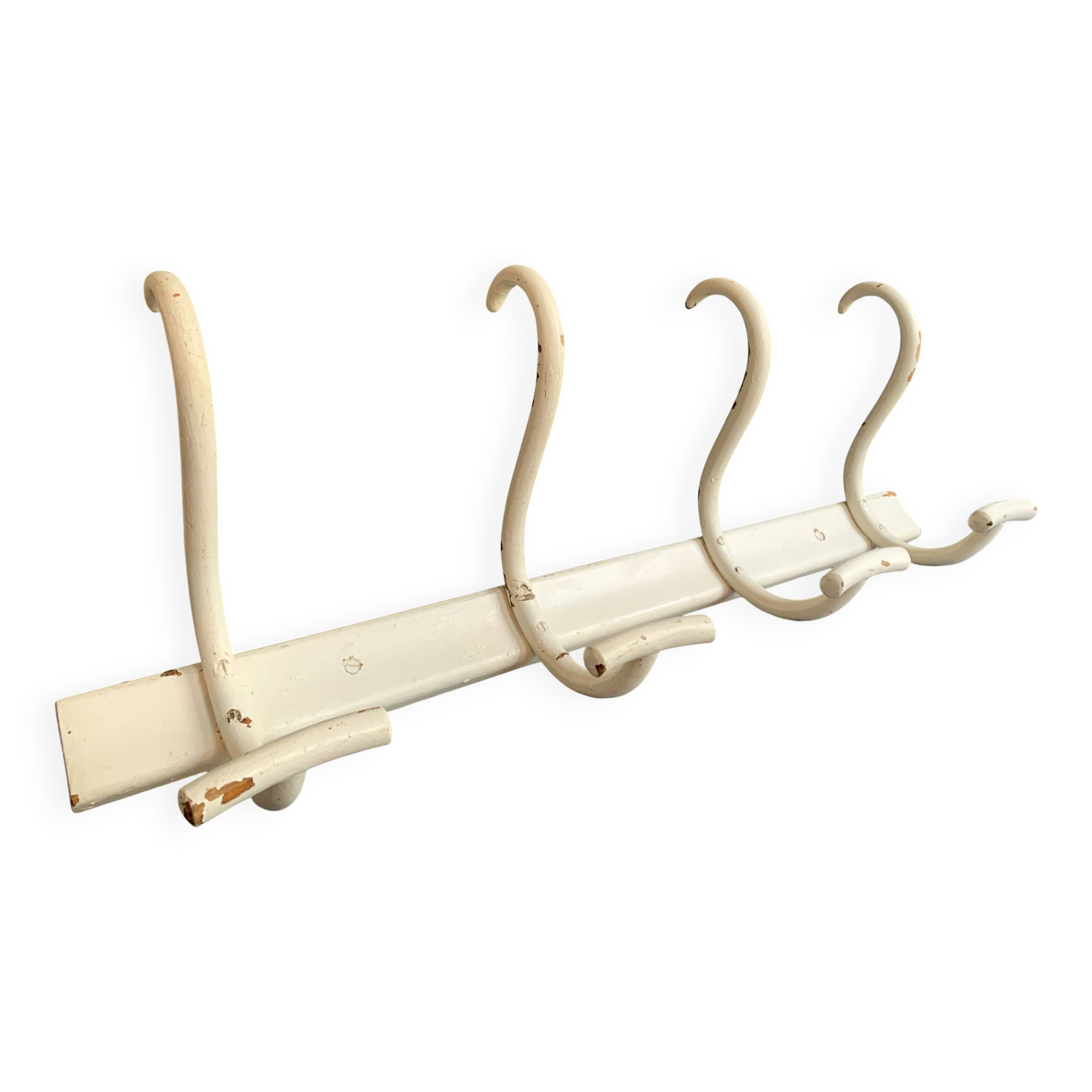 Fischel curved wood wall coat rack, Art Deco