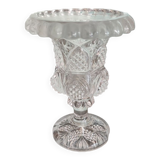 Vase sur pied cristal taillé