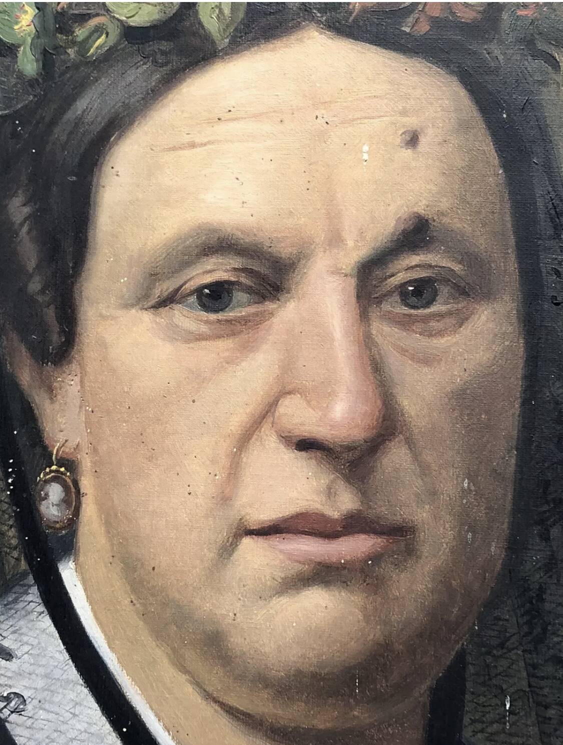 Oil painting on canvas XIX portrait Chevalier d'Eon