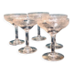 5 champagne glasses in chiseled crystal
