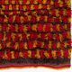 Vintage Hand-Knotted Turkish Tulu Rug with Checkered Design in Red, Yellow and Brown, 100% Wool