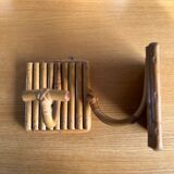 Pair patere vintage bamboo