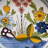 Plat en faience de delft polychrome fleurs