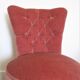 Fauteuil velours rose poudré chauffeuse style napoléon iii vintage