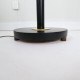 Art Deco Floor Lamp in Brass with Blackened Wood, 1940s
