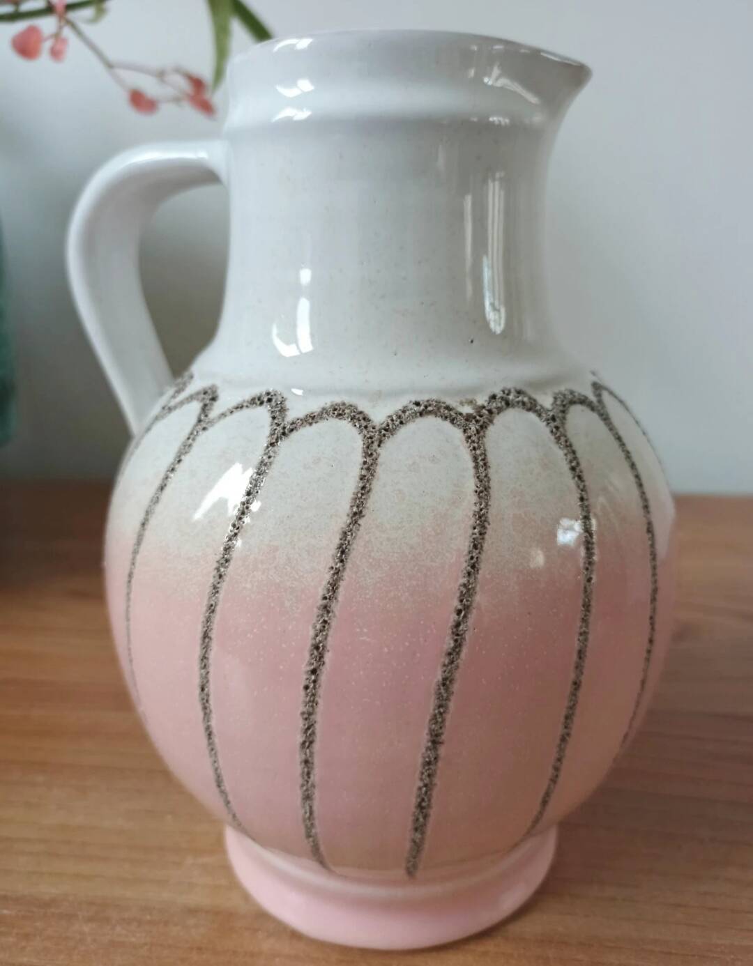 Vintage enamelled ceramic jug - Strelha GDR
