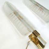 Pair of large crystal 'feather' wall lamps by André Arbus & Veronese, 1950s