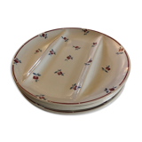 Set of 4 plates with asparagus Digoin Sarreguemines model amazone
