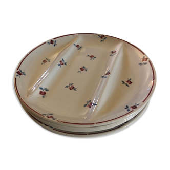 Set of 4 plates with asparagus Digoin Sarreguemines model amazone