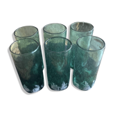 Lot de 6 verres soufflés bouche Verrerie d’Art d’Avallon