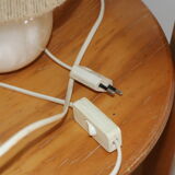 Alabaster ball lamp foot with rope lampshade