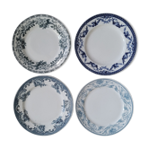 Quartet flat blue plates dessert 39
