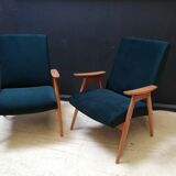 Pair of armchairs pink, czech