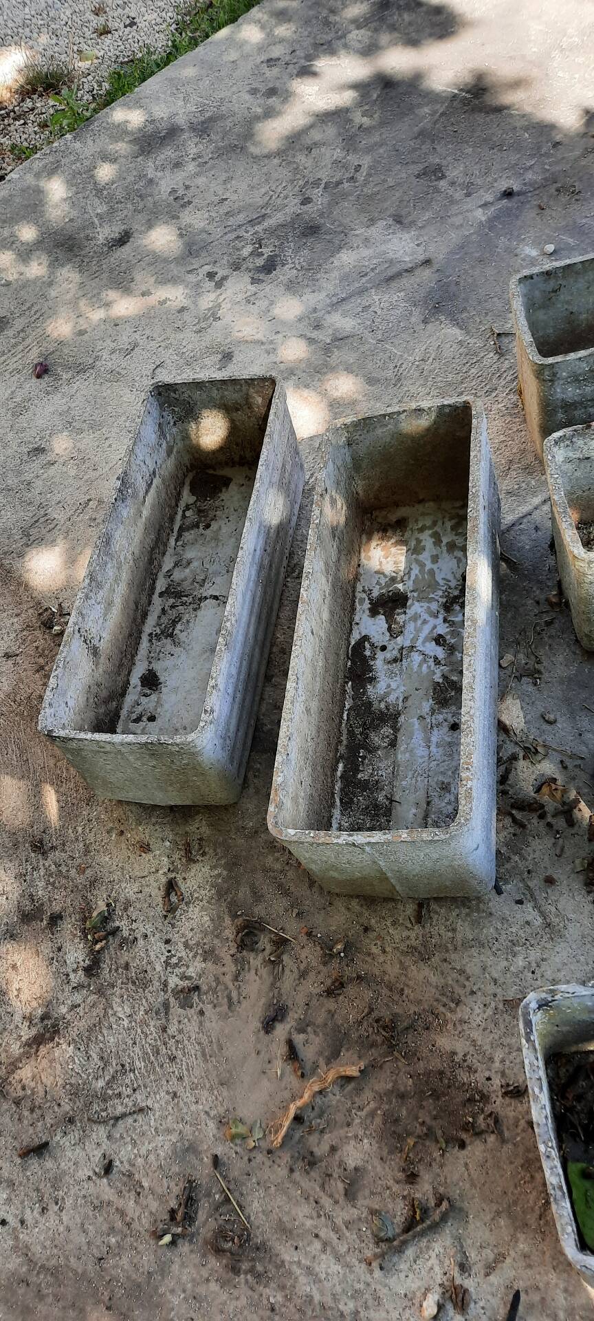 6 jardinières en fibrociment