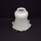 White Opaque Glass Bell Shaped Shade With Contrasting Frilled Edge