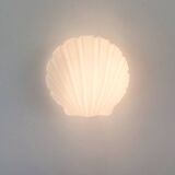 Shell-Shaped Opaline Glass Wall Light from Limburg, Germany, 1970s